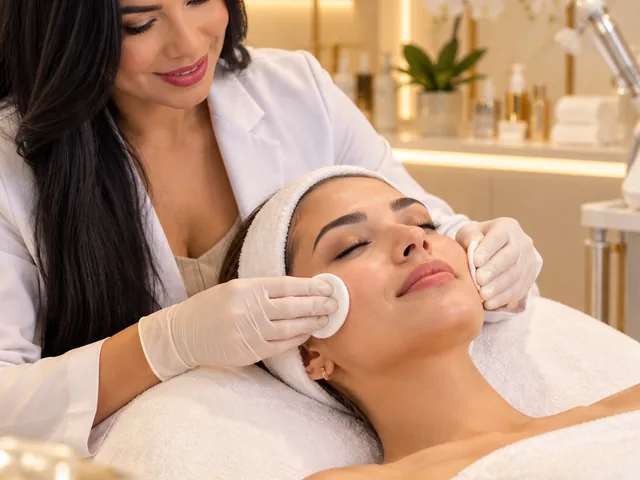 Andréia Barcelos realizando procedimento de estética facial avançada