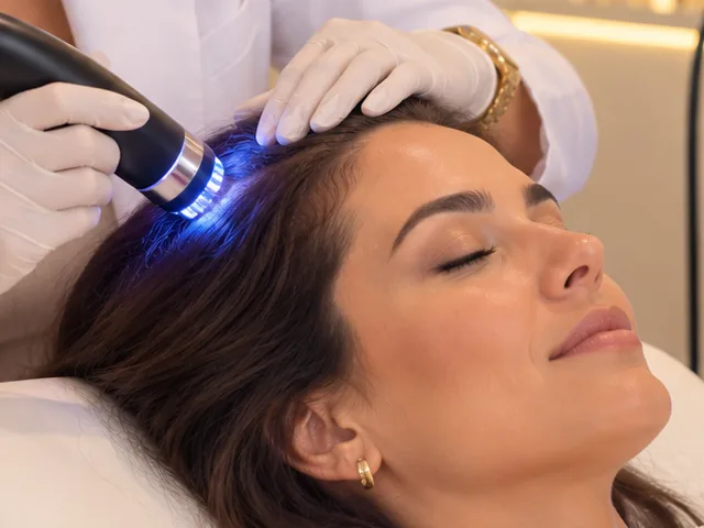Tratamento para queda de cabelo e alopecia com fototerapia no couro cabeludo